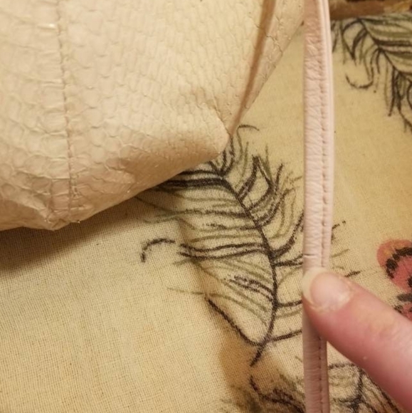 PRETTY IN PINK VINTAGE CLEMENTE PURSE SNAKESKIN LEATHER CLUTCH 80S PEACH RETRO - Picture 6 of 7